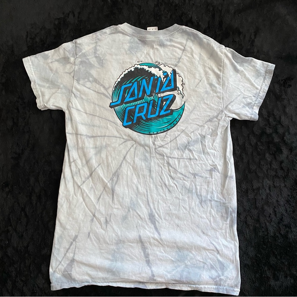 Santa Cruz grey tie dye tee
